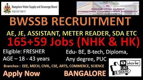 BWSSB New Notification Out! AE, JE, Assistant, Meter Reader, SDA Posts – Apply Now | ಈಗಲೇ ಅರ್ಜಿ ಹಾಕಿ