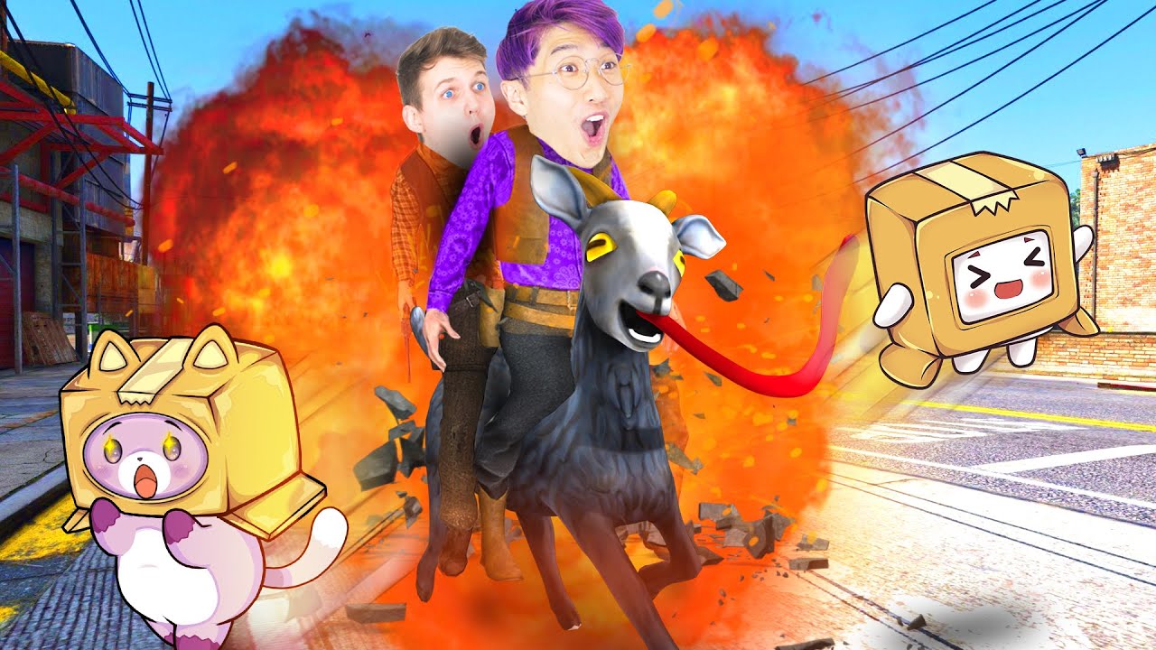 Foxy & Boxy Become GOATS In GOAT SIMULATOR! (OUR TOUNGE WAS SUPER LONG!!!)