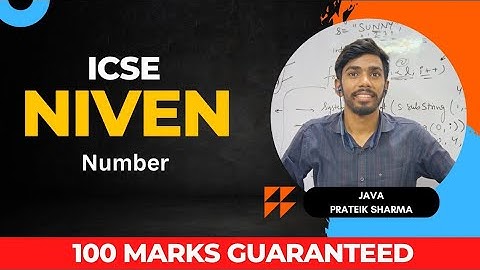 Niven Number in Java class 10 icse computer by Prateik sharma