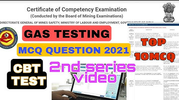 Gas Testing exam MCQ 2021 Important MCQ gas testing exam गैस टेस्टिंग परिक्षा CBT TEST #DGMS