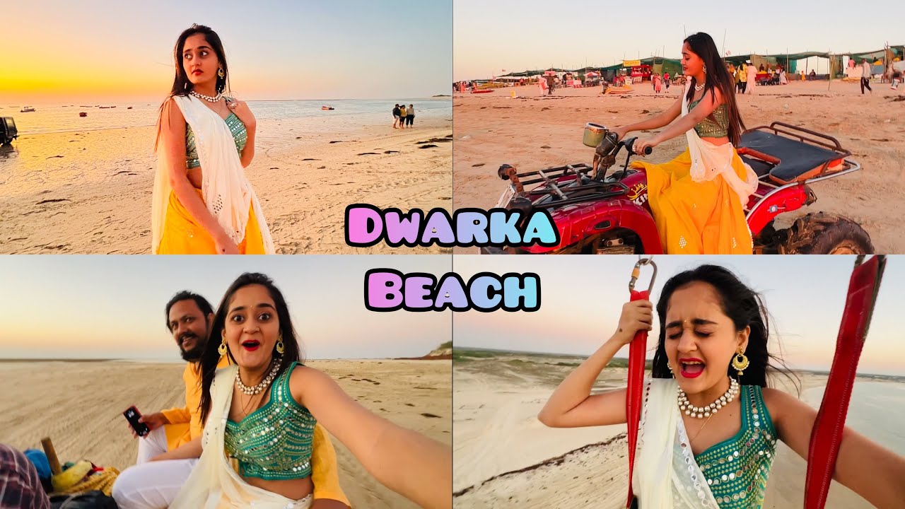 Dwarka Beach pe Traditional dress me Most Dangerous Parasaling Papa ki Comedy Bindass Kavya Holiday