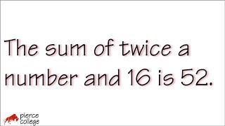 Q14, word problem, the sum of twice a number and 16