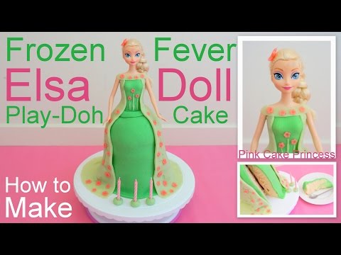 Frozen Fever Elsa Doll Play-Doh Cake how to by Pink Cake Princess - April Fools Day Trick Cake