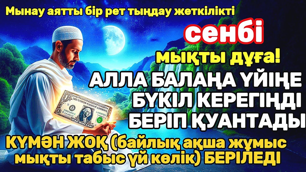 сенбі КҮНІ ЕҢ ҚҰДІРЕТТІ ДҰҒА! Алла бүкіл тілеуіңді және балаңа керектің бәрін беріп қояды