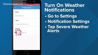 How to turn on severe weather alerts in your 12NewsNow app screenshot 2
