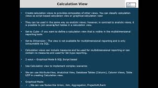 SAP HANA Calculation view introduction Day28