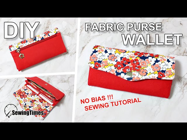 DIY FABRIC PURSE WALLET SEWING TUTORIAL | 지갑만들기 | no bias | zipper pocket | pattern [sewingtimes]