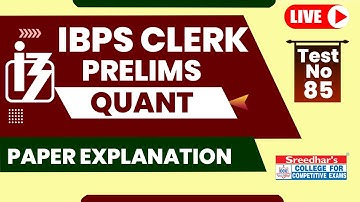 IBPS CLERK 2022 PRELIMS MOCK TEST NO-85 | QUANTITATIVE APTITUDE PRACTICE SET WITH SHORT TRICKS