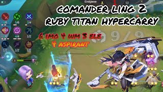 magic chess MLBB - commander ling 2 showdown Ruby hypercarry 6 imo 4 wm 4 aspirant 3 ele - yusagi