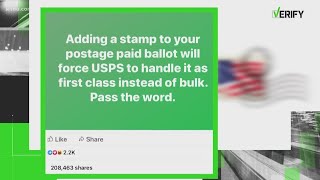 VERIFY: No, extra postage on your absentee ballot will not expedite the process