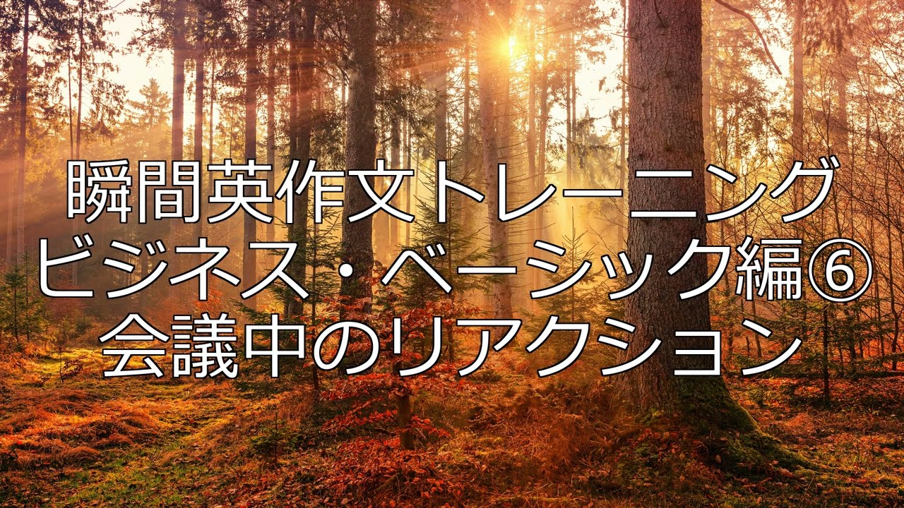 【瞬間英作文×AI英会話】ビジネス・ベーシック編⑥会議中のリアクション