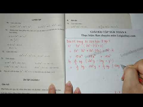 Video Giải bài 75 trang 33 SGK toán 8 tập 1 - youtube