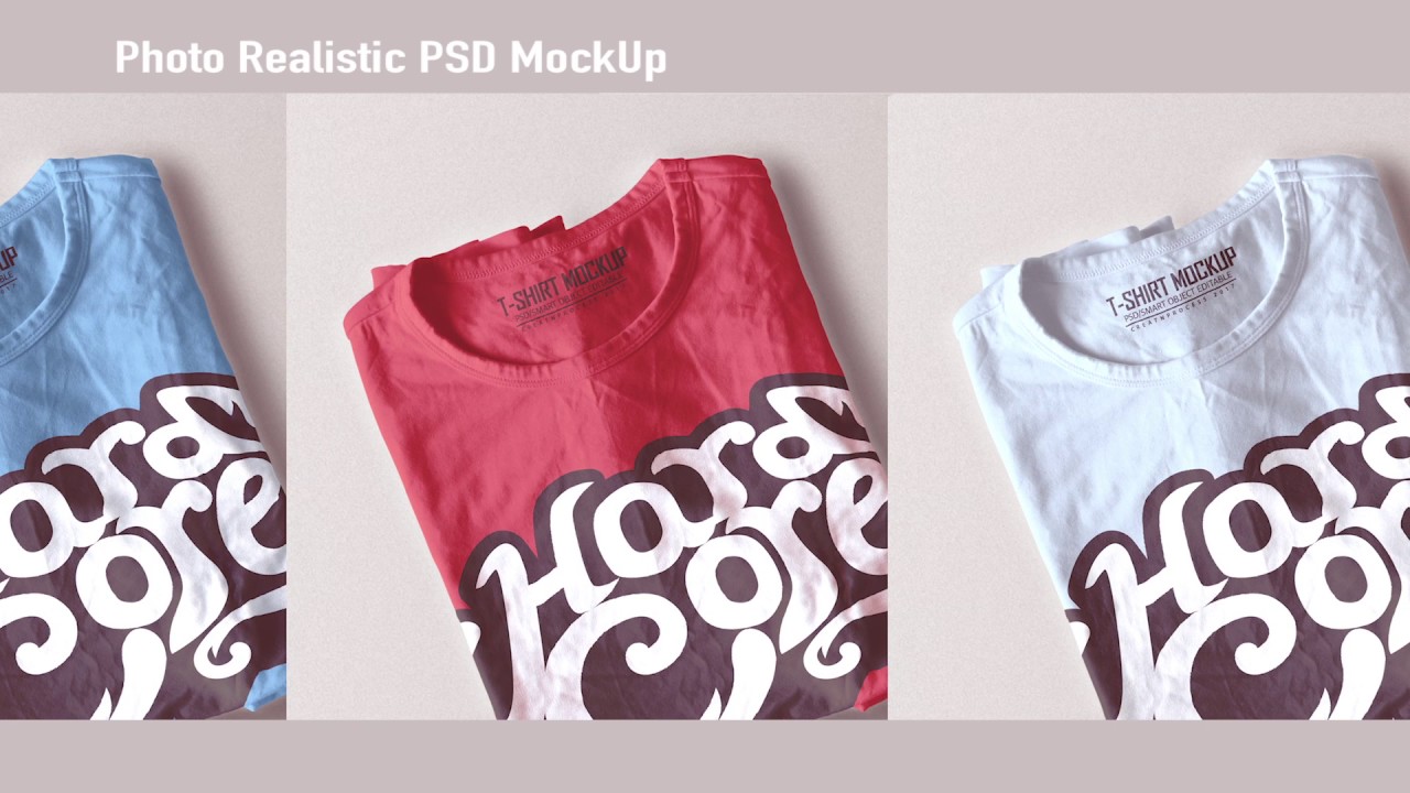 Download Folded T-Shirt Mock Up | Photo-Realistic | Preview - YouTube