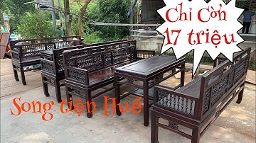 Bộ Trường Kỷ Song Tiện Huế Đánh Vecni Nên Màu Cực Chuẩn