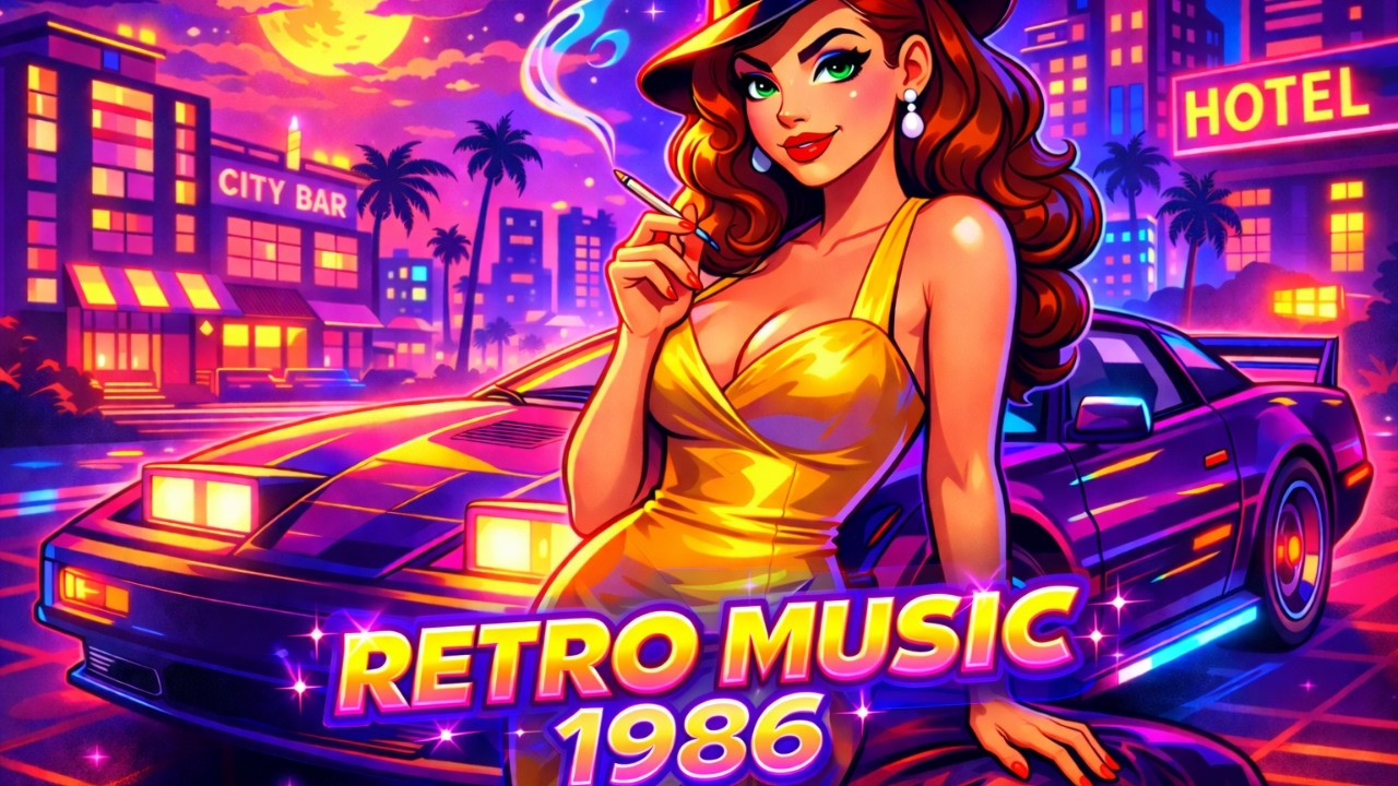 Retro Music 1986 🌴 Neon Synthwave Night Drive | 80s Hypnotic Vibes