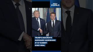 Trump & Macron's Awkward Handshake At G7 Goes Viral