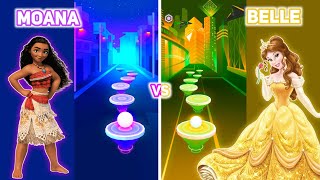 Moana How Far I'll Go vs Belle Beauty and the Beast - Rush Tiles Magic Hop screenshot 2