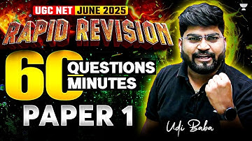 UGC NET June 2025 | Paper 1 (All 10 Units) | 60 Minutes 60 Questions | Rapid Revision | Rajat sir