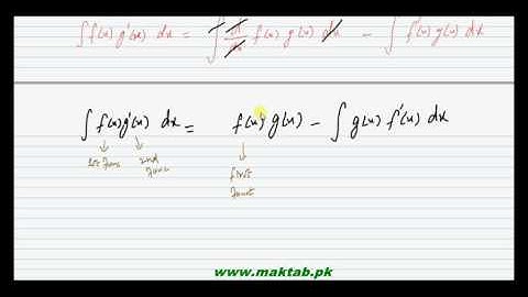 FSc Math Book2, CH 3, LEC 19; Integration by Parts