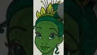 🐸 Coloring Princess Tiana all green [12 Days Of Disney Princesses - Day 7] #princessandthefrog