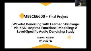 Wavelet Denoising with Learned Shrinkage (KAN-Inspired) | Audio Denoising Project
