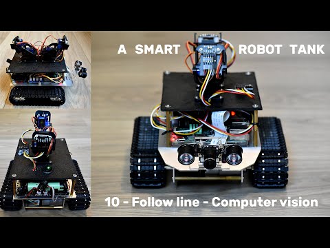 A Homemade Raspberry Pi Smart Tank Robot - 10 - Line Following - Computer Vision