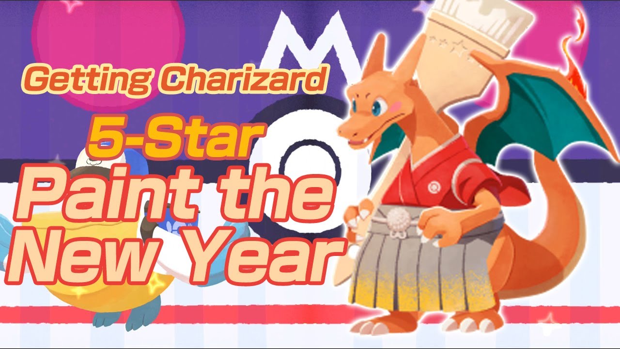 [Pokemon Cafe ReMix] GETTING 5-STAR PAINT THE NEW YEAR OUTFIT CHARIZARD ...
