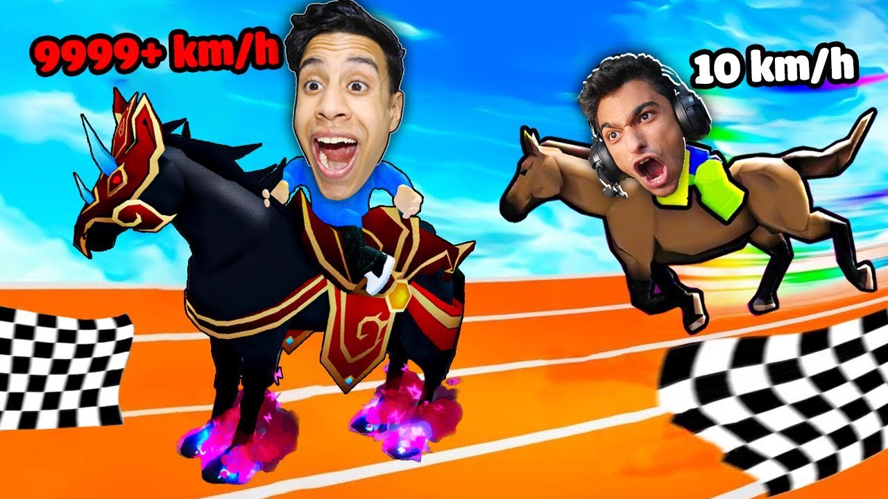 اول شخص يصل لنهاية السباق يفوز 10,000$ التحدي الاقوي ضد عبدة ماندو( سباق الخيول )..!! 🔥😱