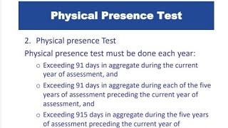 Taxation | Gross Income | Physical Presence Test | Resident screenshot 4