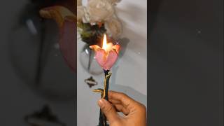 Handmade mouldit Clay Tulip Candle Stand | Aesthetic Flower Craft | DIY Clay Art #craftyideas