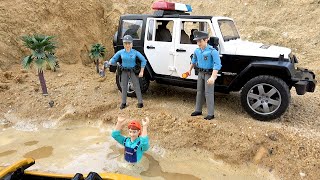 Police cars and fun dinosaur park | Police car story and crime