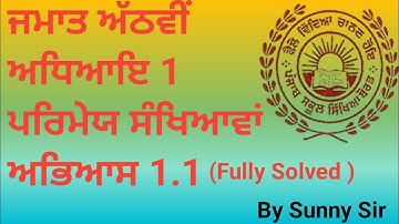 Rational Numbers ||ਪਰਿਮੇਯ ਸੰਖਿਆਵਾਂ || CLASS 8||Ex 1.1 |PSEB | ਪੰਜਾਬ ਸਕੂਲ ਸਿੱਖਿਆ ਬੋਰਡ