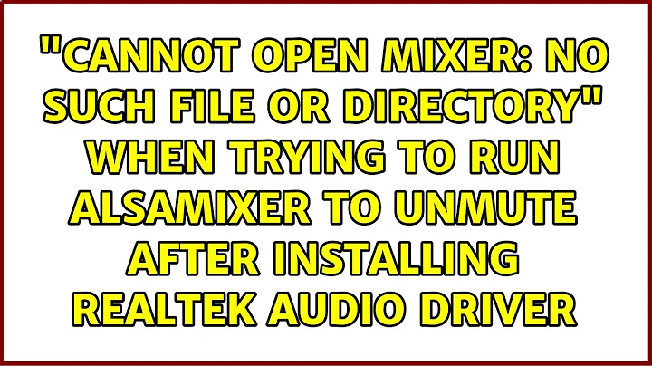 "cannot open mixer: No such file