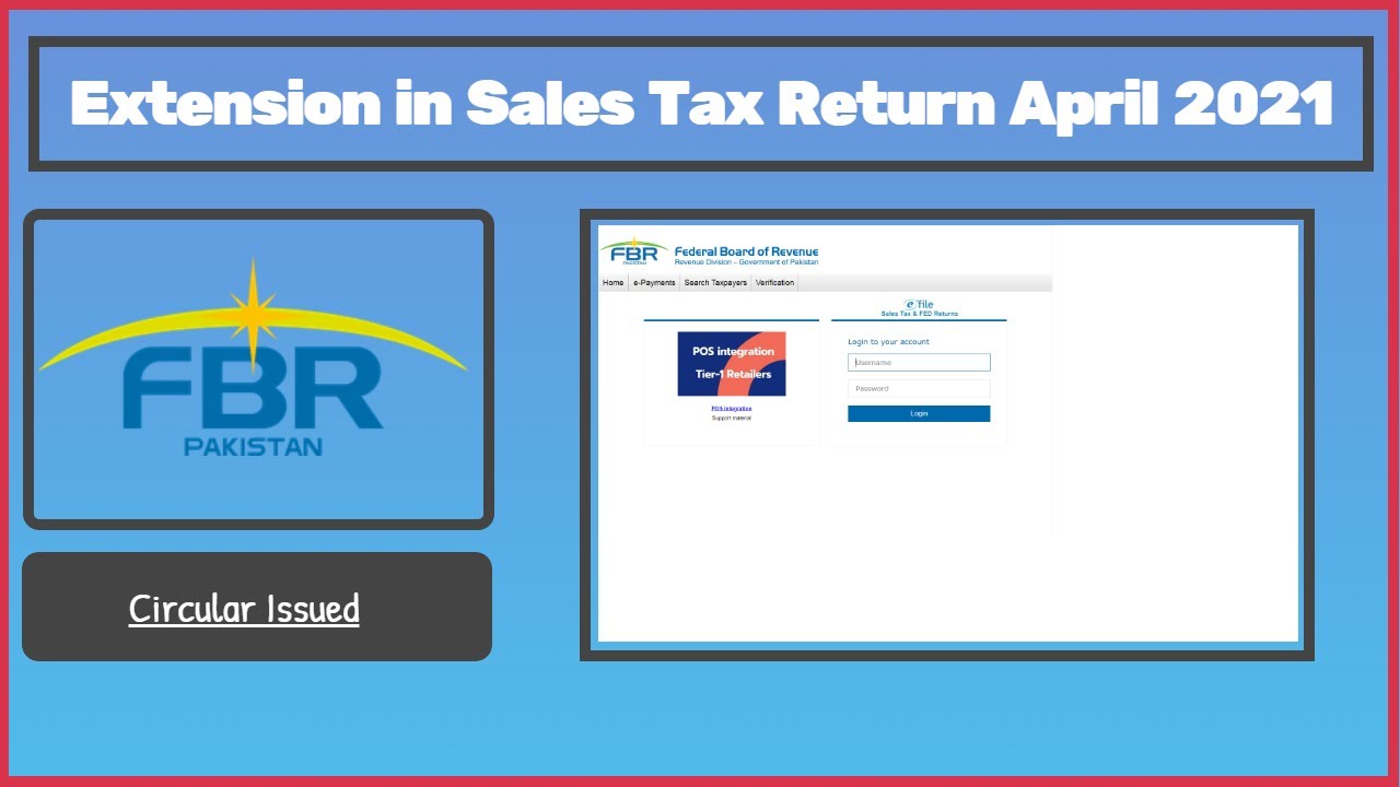 Extension in Sales Tax Return April 2021 LAST DATE OF SALES TAX