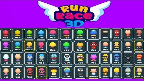 RUN RACE 3D ALL SKINS UNLOCKED GAMEPLAY