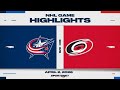 NHL Highlights | Blue Jackets vs. Hurricanes - April 2, 2026