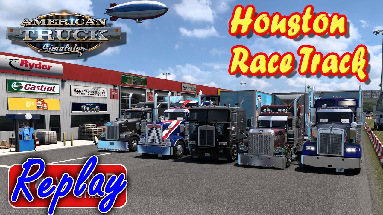 Convoy to Houston Race Track in American Truck Simulator Replay - YouTube