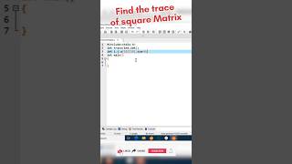 C program to find the trace of a given square matrix #coding #programminglanguage #ccode #learn