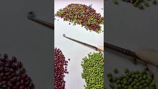 ASMR Sorting Green Beans & Red Beans Aesthetically! 🫘✨#shorts #asmr #beans #red #green