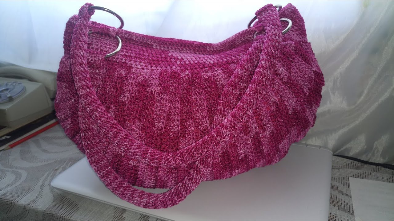 Bolso tejido a Crochet en Punto De Media Luna/LA LUNA DEL CROCHET - YouTube