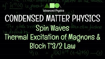 Condensed Matter Physics - Spin Waves : Thermal Excitation of Magnons and Bloch T^3/2 Law