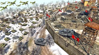 WW2 German MEGA-FORTRESS vs 3,500 SOVIET ARMY! - Men of War: WW2 Mod