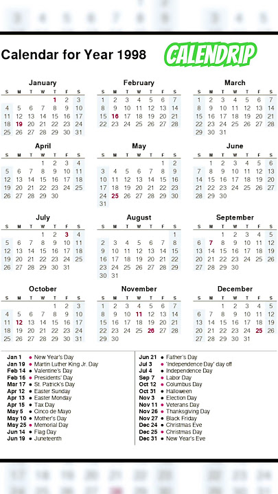 Download lagu Calendar 1998 #monthsoftheyear