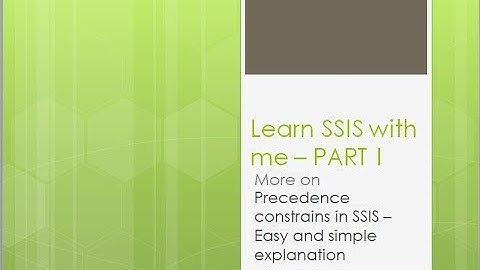 Expressions on Precedence Constrains  in SSIS