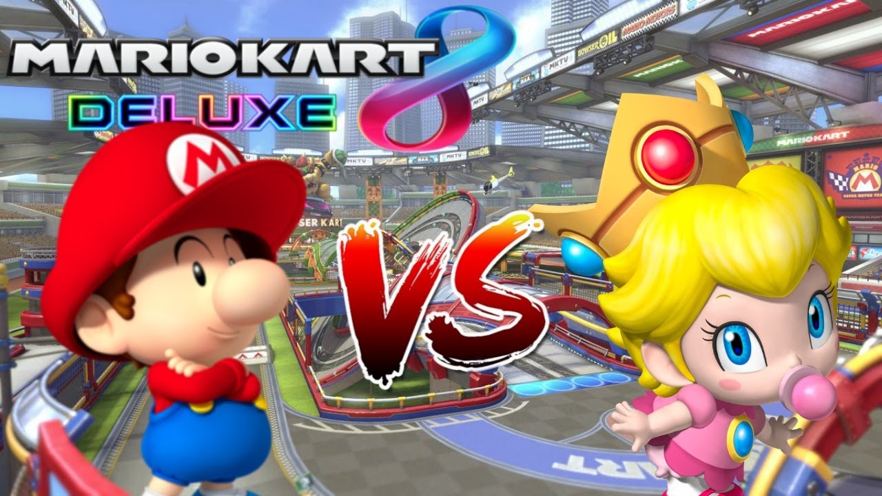 Mario Kart 8 Deluxe   Baby Mario vs Baby peach Baby battle