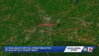 18-year-old pedestrian seriously injured after being hit by vehicle on Reynolds Park Road