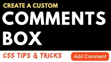 Create A Comment Box Button CSS Comments Box Textarea
