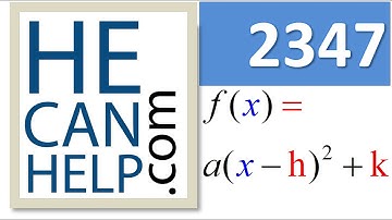 2347 {HECANHELP.COM USA & GEORGE MATHEW} Given a Point and the Vertex Find the function f(x)
