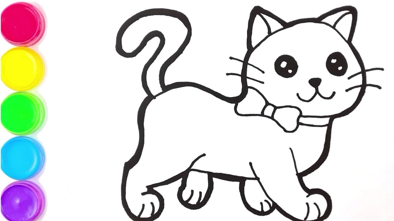 Desenhos Online para colorir e imprimir!: Desenho de gatos fofos para  pintar e colorir