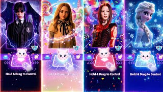 Wednesday Vs Megan Vs Jisoo Vs Elsa Tiles Hop Edm Rush - Musical Tiles Hop